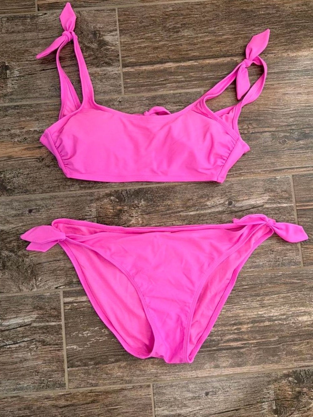 Xhilaration Hot Pink Tie Strap Bikini